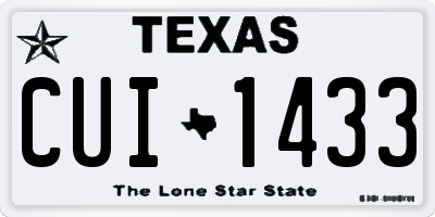 TX license plate CUI1433