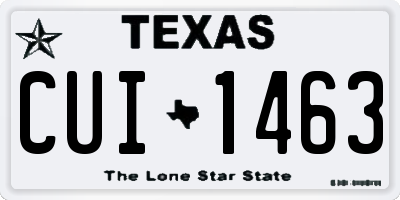 TX license plate CUI1463
