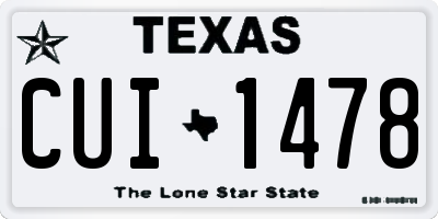 TX license plate CUI1478