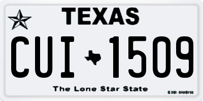 TX license plate CUI1509