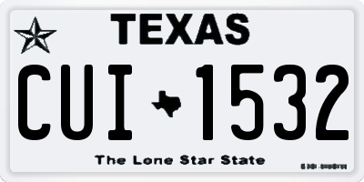 TX license plate CUI1532