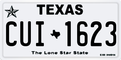 TX license plate CUI1623