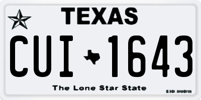 TX license plate CUI1643