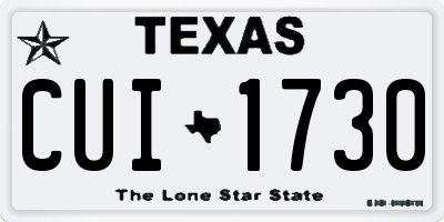 TX license plate CUI1730