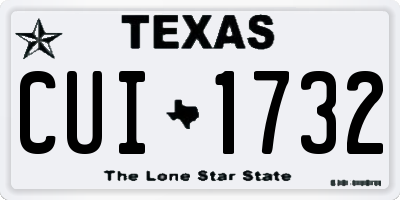 TX license plate CUI1732