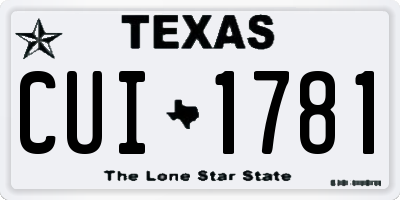 TX license plate CUI1781