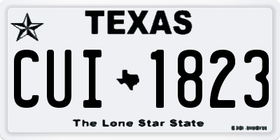 TX license plate CUI1823