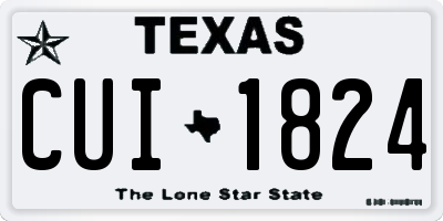 TX license plate CUI1824