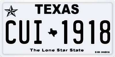 TX license plate CUI1918