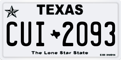 TX license plate CUI2093