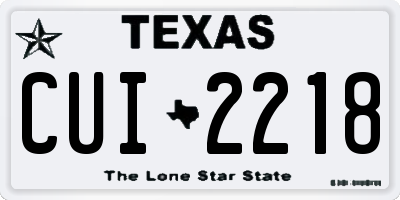TX license plate CUI2218