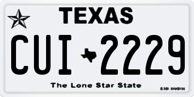 TX license plate CUI2229