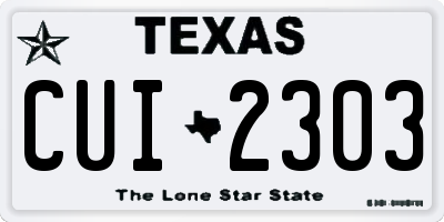 TX license plate CUI2303