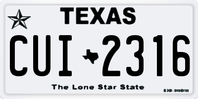 TX license plate CUI2316
