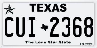 TX license plate CUI2368