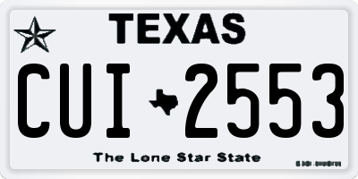 TX license plate CUI2553