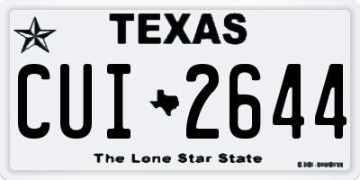 TX license plate CUI2644