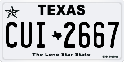TX license plate CUI2667