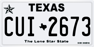 TX license plate CUI2673