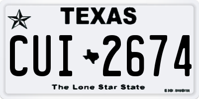 TX license plate CUI2674