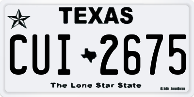 TX license plate CUI2675