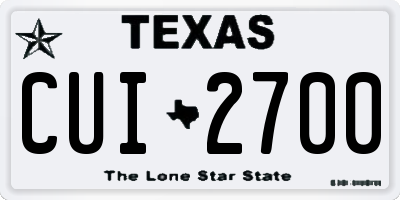 TX license plate CUI2700