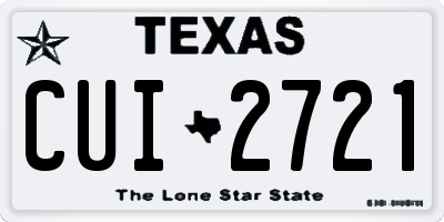 TX license plate CUI2721