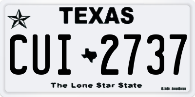 TX license plate CUI2737
