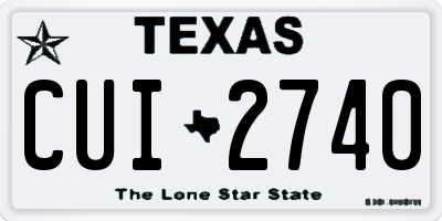 TX license plate CUI2740