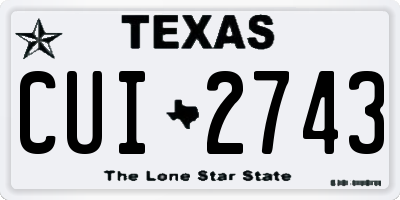 TX license plate CUI2743