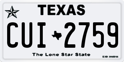 TX license plate CUI2759