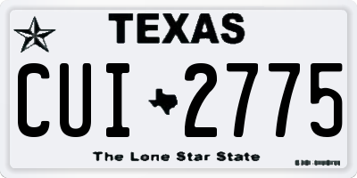 TX license plate CUI2775