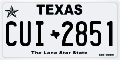 TX license plate CUI2851