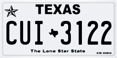 TX license plate CUI3122