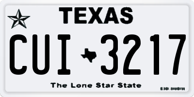 TX license plate CUI3217