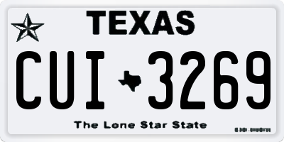 TX license plate CUI3269