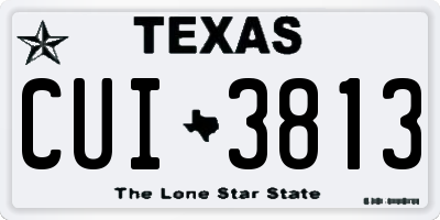 TX license plate CUI3813
