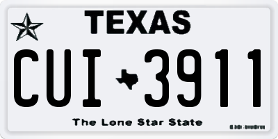 TX license plate CUI3911