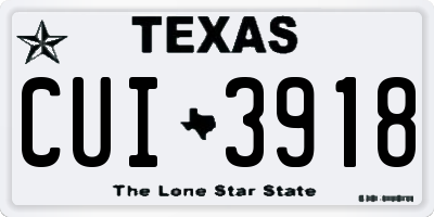 TX license plate CUI3918