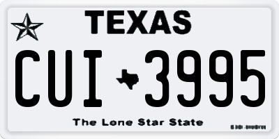 TX license plate CUI3995