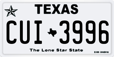 TX license plate CUI3996