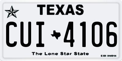 TX license plate CUI4106