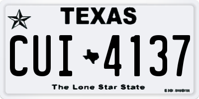TX license plate CUI4137