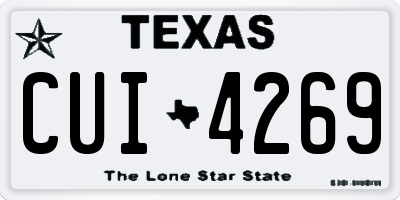 TX license plate CUI4269