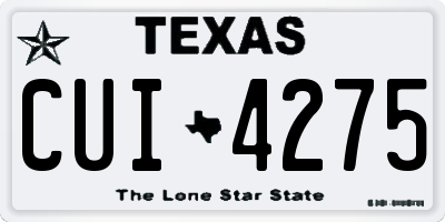TX license plate CUI4275