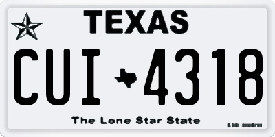 TX license plate CUI4318