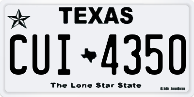 TX license plate CUI4350