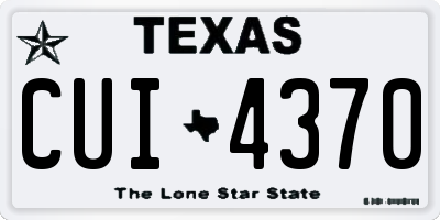 TX license plate CUI4370