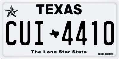 TX license plate CUI4410