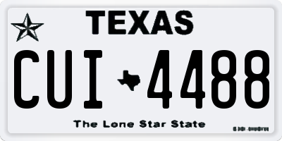 TX license plate CUI4488